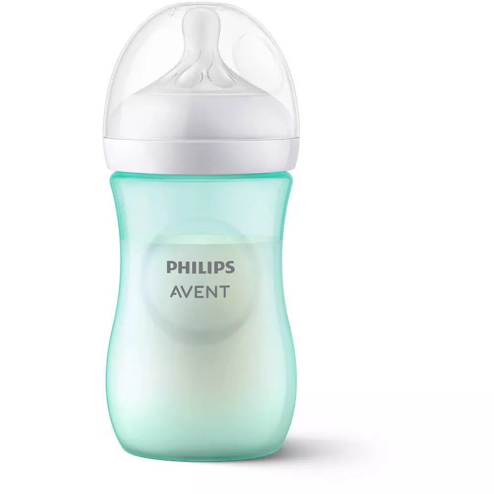 Biberón Philips Avent con pezón de respuesta natural - Set de regalo de bebé - Verde - 4pc