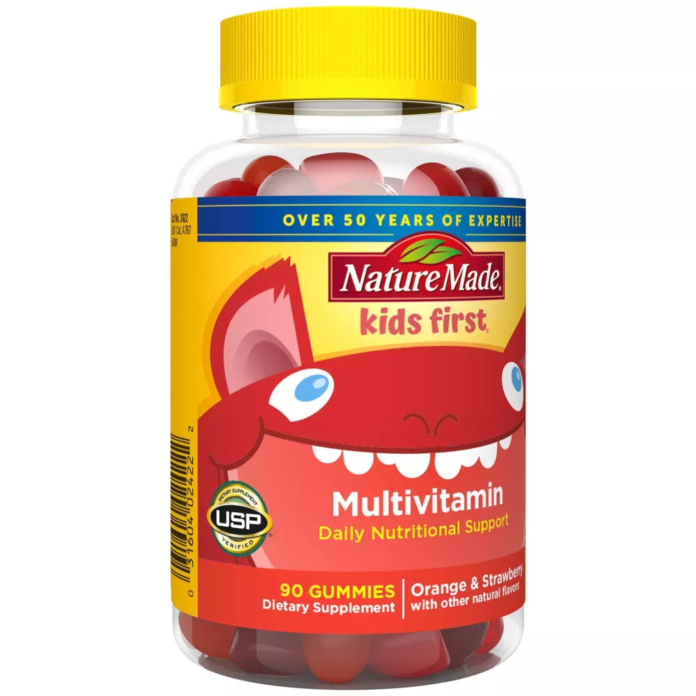 Multivitamínico en Gomitas para niños Nature Made -  Sabor naranja y fresa - 90 Unidades