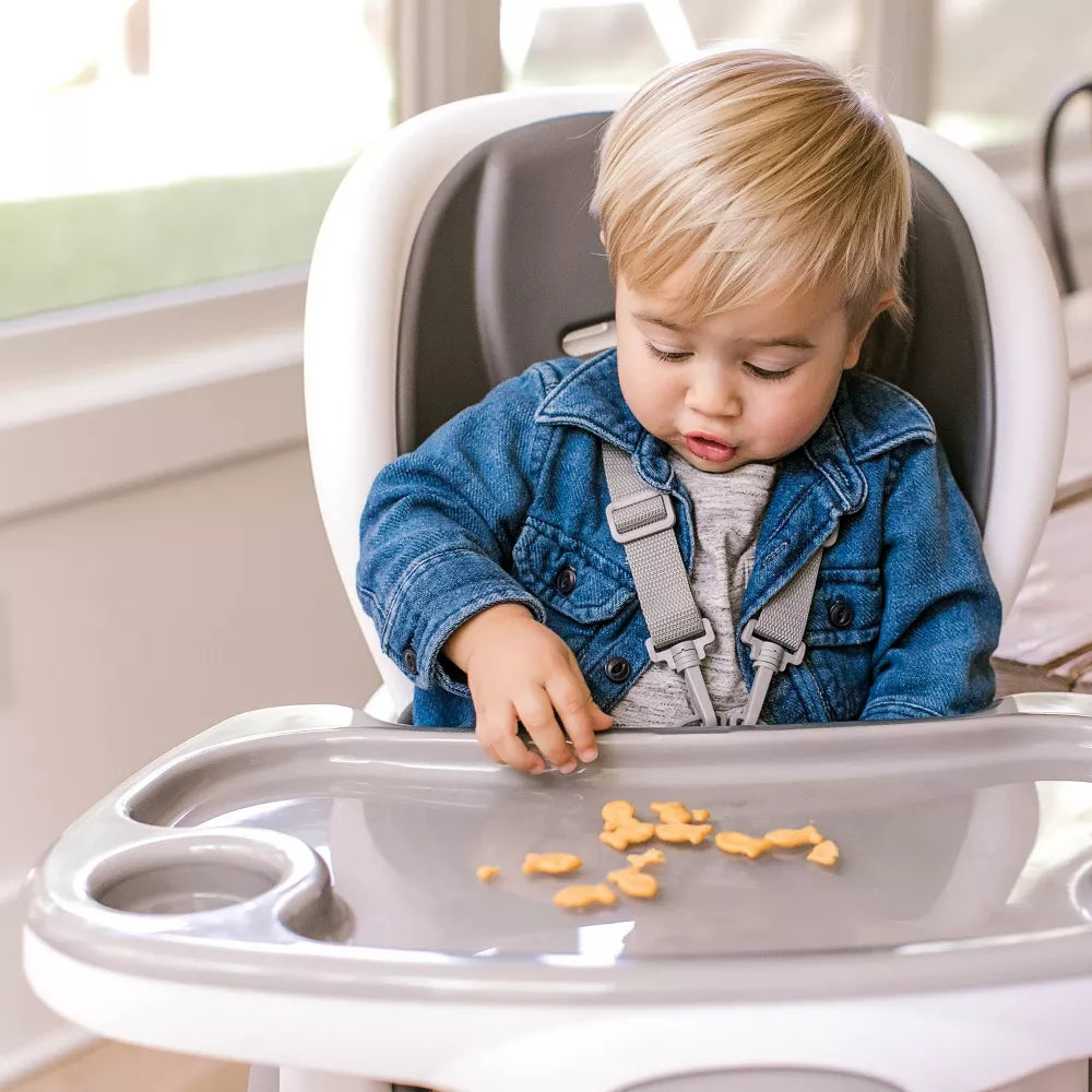 Silla para comer para niños pequeños y asiento elevado - Ingenuity SmartClean Trio Elite 3 en 1 - Color Pizarra