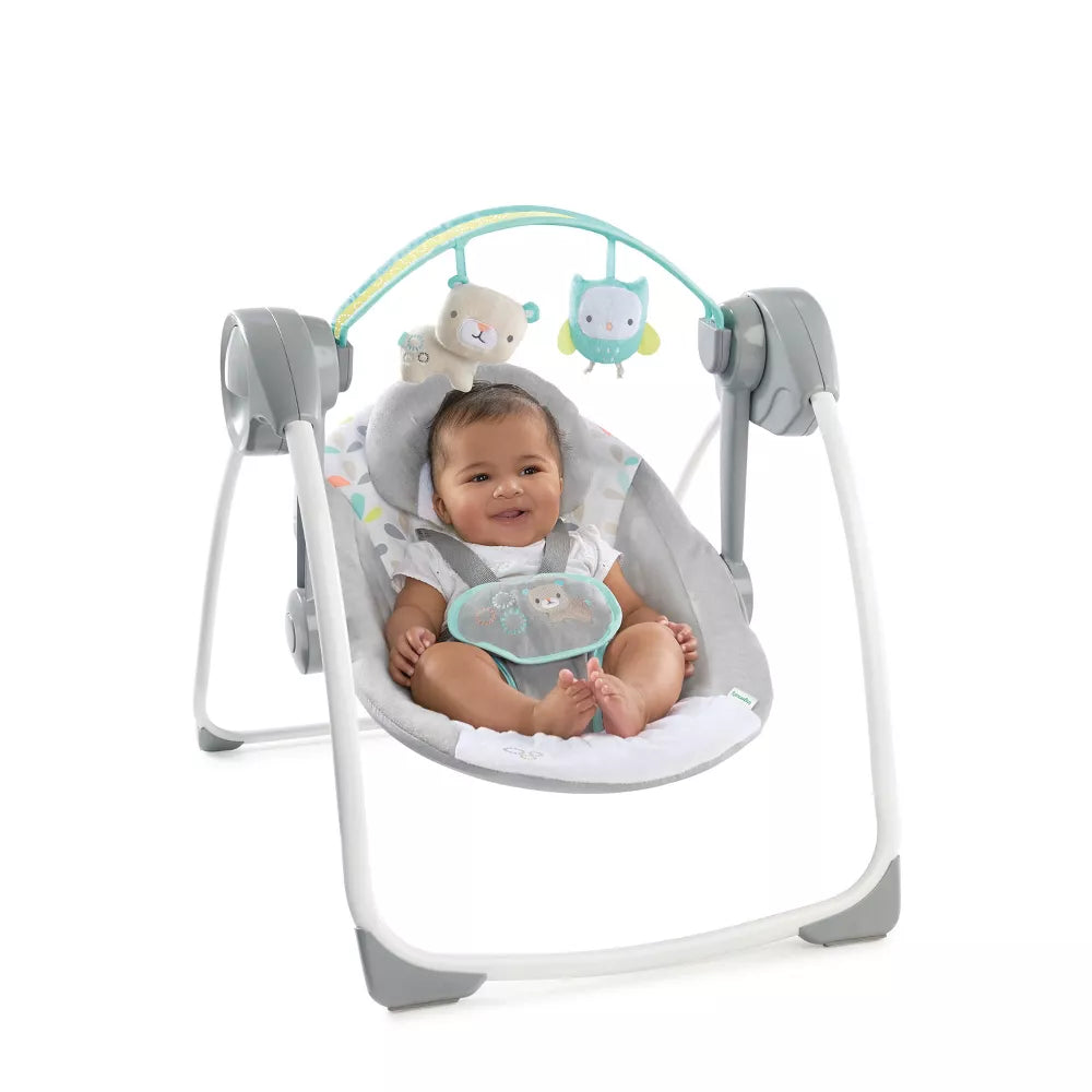 Ingenuity Comfort 2 Go - Columpio para bebé portable con música - Color Bosque Fantasioso