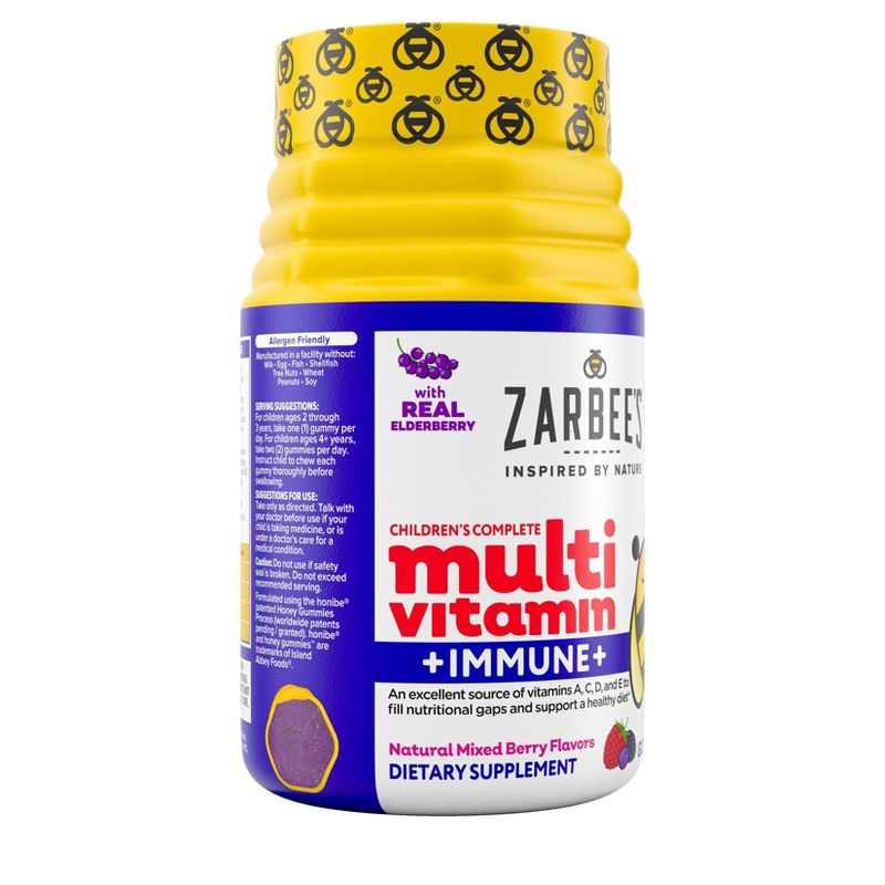 Zarbee's Naturals Multivitamínico en Gomitas para niños - Sistema Inmune Sabor Bayas Mixtas - 70 Unidades
