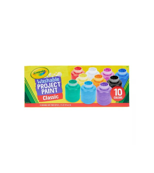 Crayola 2oz Pintura lavable para niños Colores clásicos 10 piezas