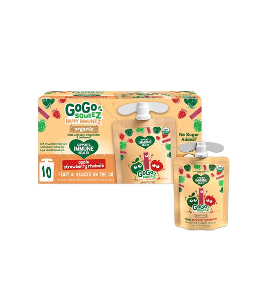 GoGo Squeez Happy Immunez sabor manzana y fresa 10 pack
