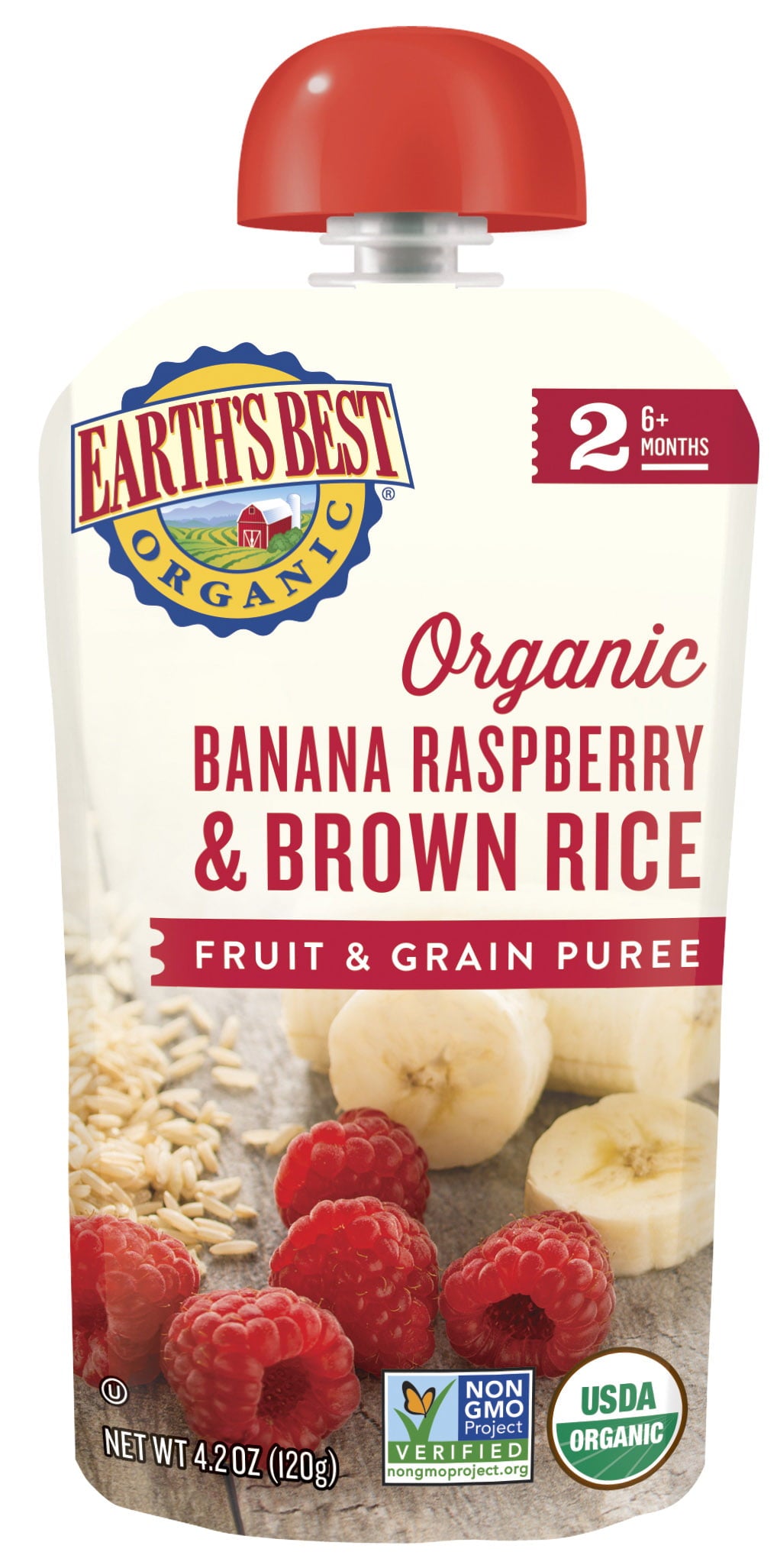 Earth's Best Organic Stage 2, Desayuno Comida para bebés, en bolsa 113gr