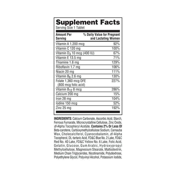 Spring Valley Prenatal Multivitamin/Multimineral Tablets Suplemento dietético, 100 tabletas