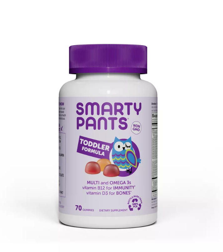 SmartyPants  Gomitas multivitamínicas para niños pequeños - Sabor Uva, arándano y naranja - 70 unidades