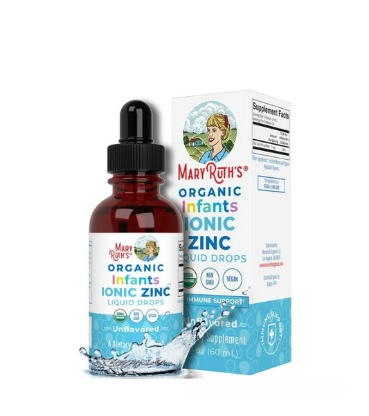 nfant Liquid Ionic Zinc con glicerina orgánica de MaryRuth's, sulfato de zinc para apoyo inmunológico, vegano, formulado, 2 fl oz