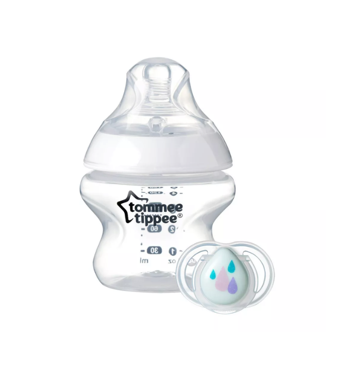 Biberón Tommee Tippee con pezón natural para recién nacido - 0-2 Months - Color Blanco - 5oz